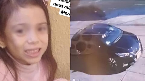 El automóvil en el que se habrían llevado a la niña es una Sentra de modelo reciente, color negro, el cual presenta un choque en la parte trasera (Foto Facebook: Jocelyn Vargas)