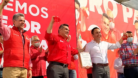 Alejandro Moreno hizo un llamado a la suma de voluntades en torno a la alianza que formaron los tres partidos políticos (Foto: Sayra Casillas)