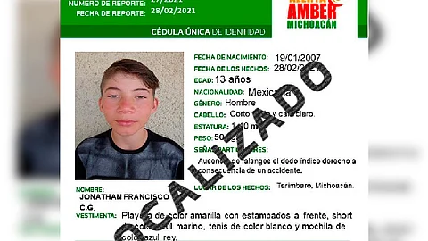 Fue localizado en el domicilio de un familiar, en la ciudad de Morelia (Foto: Alerta Amber Michoacán)