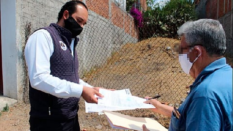 El hombre constantemente acudía a realizar labores de limpieza, hasta que lo encontró circulado con malla (Foto: Cortesía)