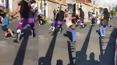 Asistente al evento de lucha libre trataron de linchar a Einar el Vikingo (Fotograma TW: @TACHOUHONER)