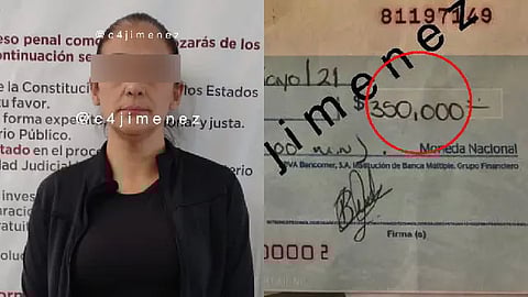 Fue detenida t trasladada a la Fiscalía General de Justicia del Estado de México (Foto TW: @c4jimenez)