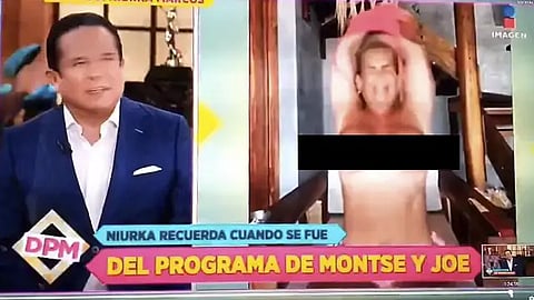 Los presentadores dejaron ver su asombro por este acto que no se puede hacer en cadena nacional (Fotograma)