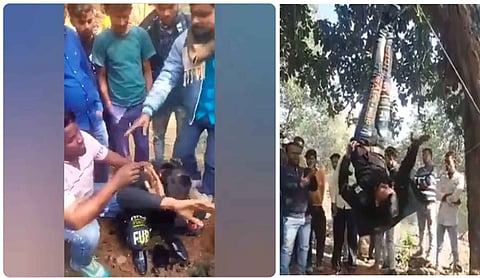 प्रेम प्रसंग के शक में युवक के साथ मॉब लिंचिंग, पेड़ से उल्टा लटकाकर बेरहमी से पीटा