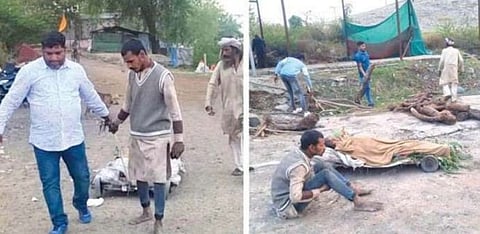 गुजरात में मां के शव को ठेले पर लादकर अकेले श्मशान ले जाता दिखा मूक-बधिर बेटा