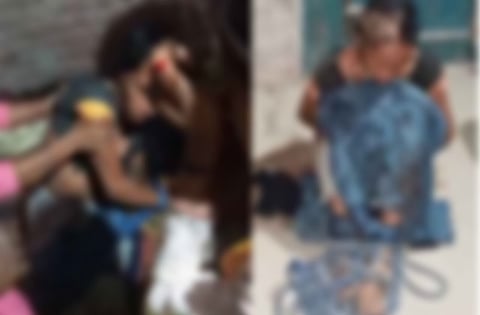 महिला के साथ बर्बरता