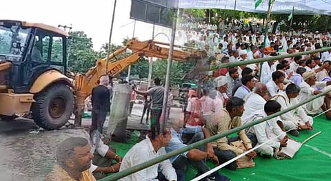 राजस्थानः किसान आंदोलन धरना स्थल पर चला बुलडोजर, विरोध में आगामी 7 सितम्बर को किसानों का महापड़ाव