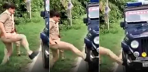 पुलिस की गाड़ी से हुई दूसरी गाड़ी की टक्कर; युवक को दबाव में लेने के लिए सरकारी गाड़ी को तोड़ती दिखी पुलिस, सीओ ने दी सफाई