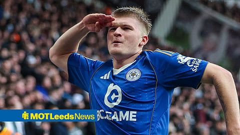 Leeds United transfer target Jordan James in action for Leicester City.