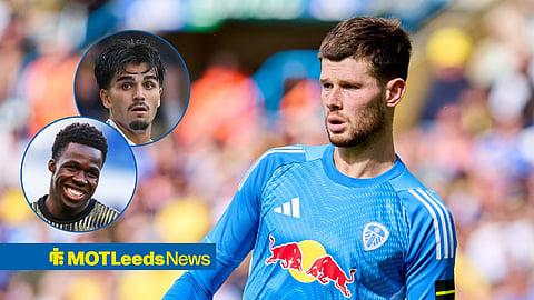 Leeds stars Illan Meslier, Pascal Struijk and Wilfried Gnonto in action.