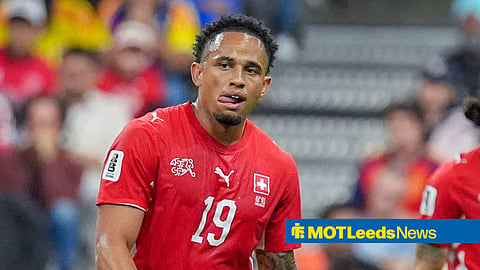 Noah Okafor playing for Switzerland