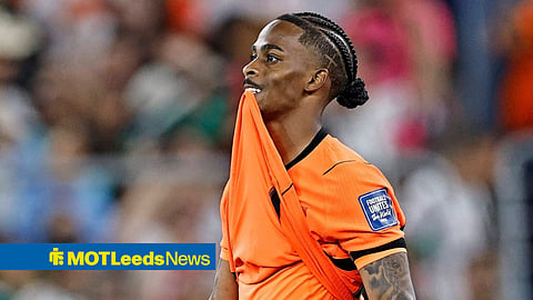 Crysencio Summerville playing for the Netherlands at the World Cup