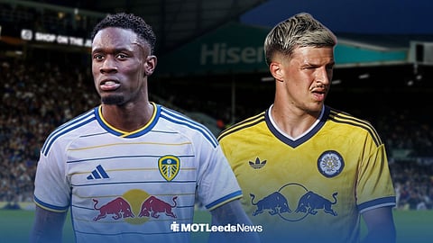 Folarin Balogun and Tarik Muharemovic in Leeds United shirts