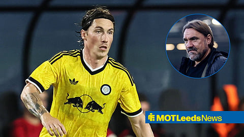 Harry Wilson playing for Leeds in a pre-season friendly vs Wrexham, Sunday 26 July, 2026, next to Daniel Farke.
