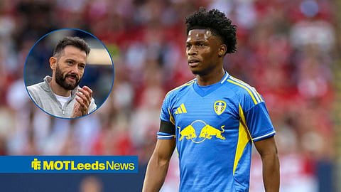 Leeds ace Largie Ramazani and Carlos Corberan