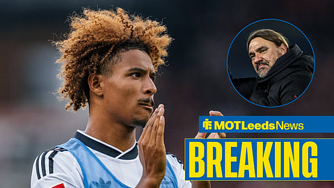 Jean-Matteo Bahoya and Leeds boss Daniel Farke