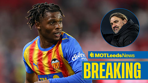 Largie Ramazani and Leeds boss Daniel Farke
