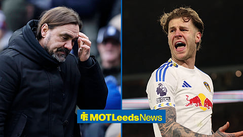 Leeds manager Daniel Farke and Joe Rodon