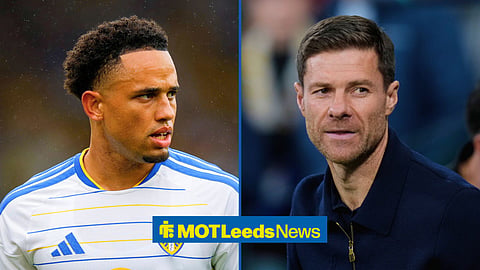 Split image of Leeds United winger Noah Okafor and Xabi Alonso
