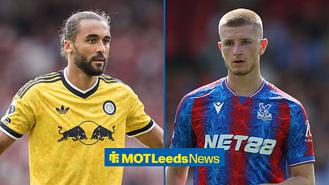 Dominic Calvert-Lewin on the left and Adam Wharton on the right in a split image