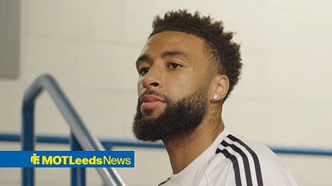 Leeds United defender Jayden Bogle looking on