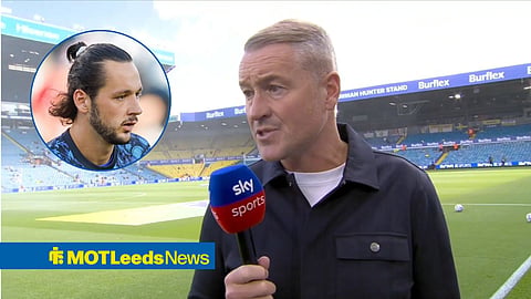 Paul Robinson pitchside at Elland Road for Leeds vs Crystal Palace, 20 September 2026, and James Trafford in Leeds training gear
