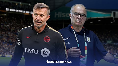 Jesse Marsch in charge of Canada alongside Marcelo Bielsa in Uruguay gear ahead of Elland Road