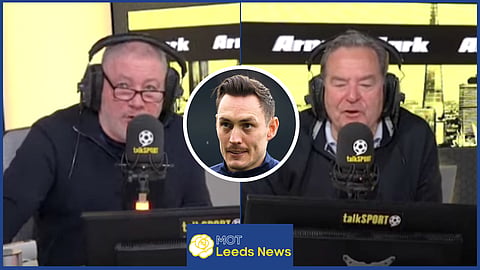 Ally McCoist and Jeff Stelling react to what Leeds United man Connor Roberts said. Credit: talkSPORT
