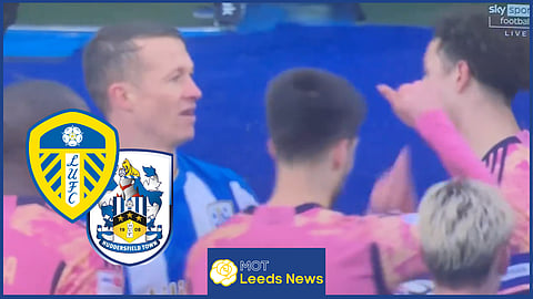 Ethan Ampadu had words with Jonathan Hogg in the Leeds United game against Huddersfield Town. Credit: Sky Sports