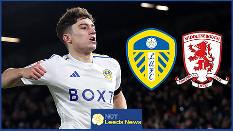 Leeds United winger Dan James was a second half substitute against Middlesbrough