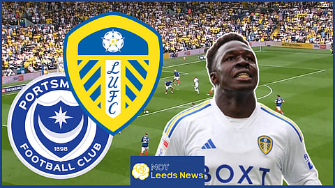 Wilfried Gnonto gesture spotted at Elland Road in Leeds United draw v Portsmouth. Credit: Sky Sports via X