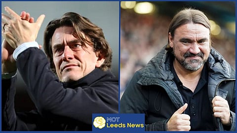 Brentford manager Thomas Frank and Leeds United boss Daniel Farke
