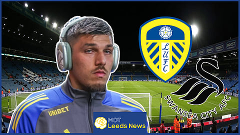 Joel Piroe will face his former side Swansea City with Leeds United. Credit: Imago