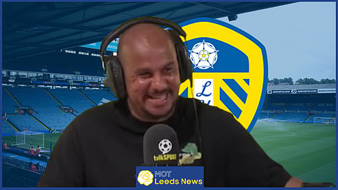 Gabby Agbonlahor pokes fun at Leeds United. (Credit - Imago/talkSPORT on YouTube)