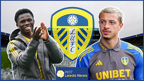 Largie Ramazani and Ethan Ampadu at Leeds United. Credit: Imago