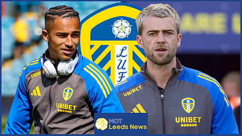 Leeds United strikers Mateo Joseph and Patrick Bamford (credit: Imago)