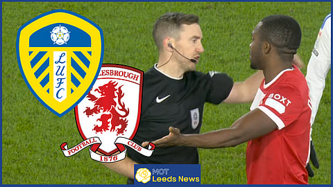 Anfernee Dijksteel
gets a talking to v Leeds. (Credit: Sky Sports)