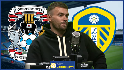 Stuart Dallas reacts to Coventry City v Leeds United moment. (Credit - Imago/Fozcast on YouTube)