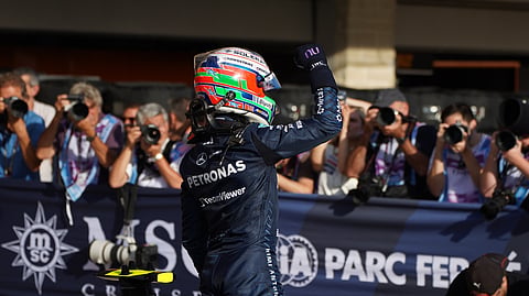 Antonelli celebra a 'pole position'.
