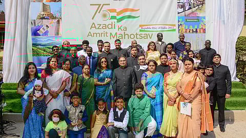 Indian High Commissioner A. Ajay Kumar with Indian Community celebrating India’s 73rd Republic Day.