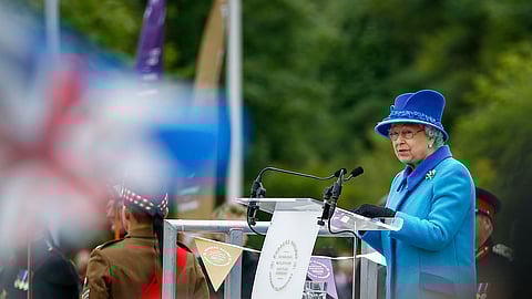 Queen Elizabeth II at the opening of the Borders Railway, Scotland, Sept. 9, 2015