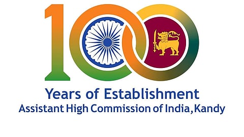 The Centenary Logo of the Assistant High Commission of India in Kandy symbolizing 100 years of engagement and cultural ties between India and Sri Lanka.