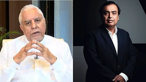 Portrait of Subhash Chandra And Mukesh Ambani