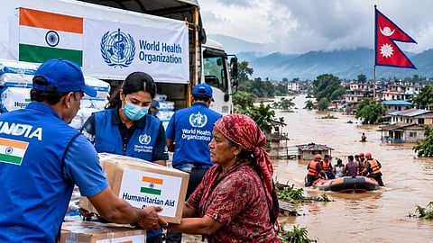 India and WHO disaster relief operation for Nepal flood