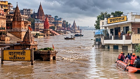 Varanasi Ganga Ghats and Prayagraj submerged in flood