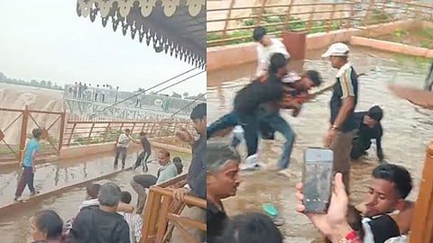 Tourists Involved in a Fight at the Glass Bridge