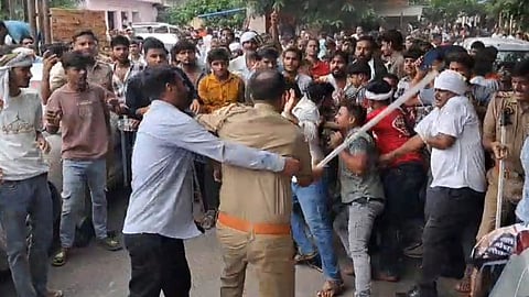 Agra UGC Rollback Protest Clash Between Protesters Police at Etmadpur Tehsil
