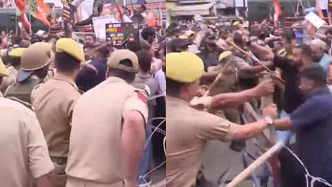 jammu-kashmir bjp workres clash with police lathicharge