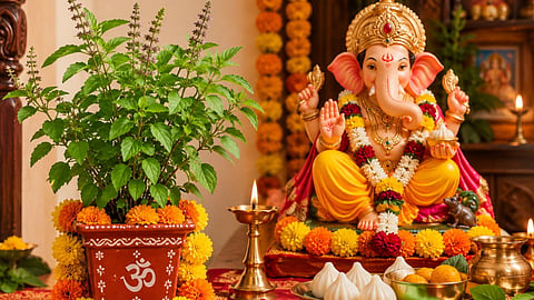 Ganesh Puja Mein Tulsi