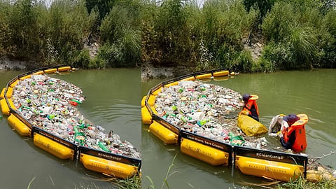 Kanpur Bilhaur Dehat Develops Integrated Plastic Waste Management Model with Trash Boom Technology